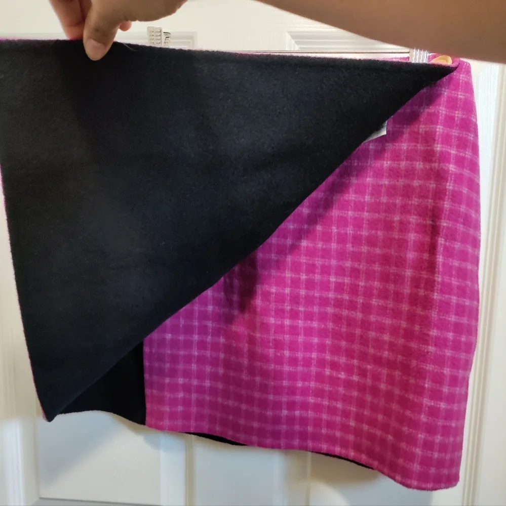 Vintage Lilly Pulitzer pink plaid wool wrap front mini skirt women'…